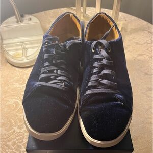 Navy Blue Velvet Sneakers by Cole Haan